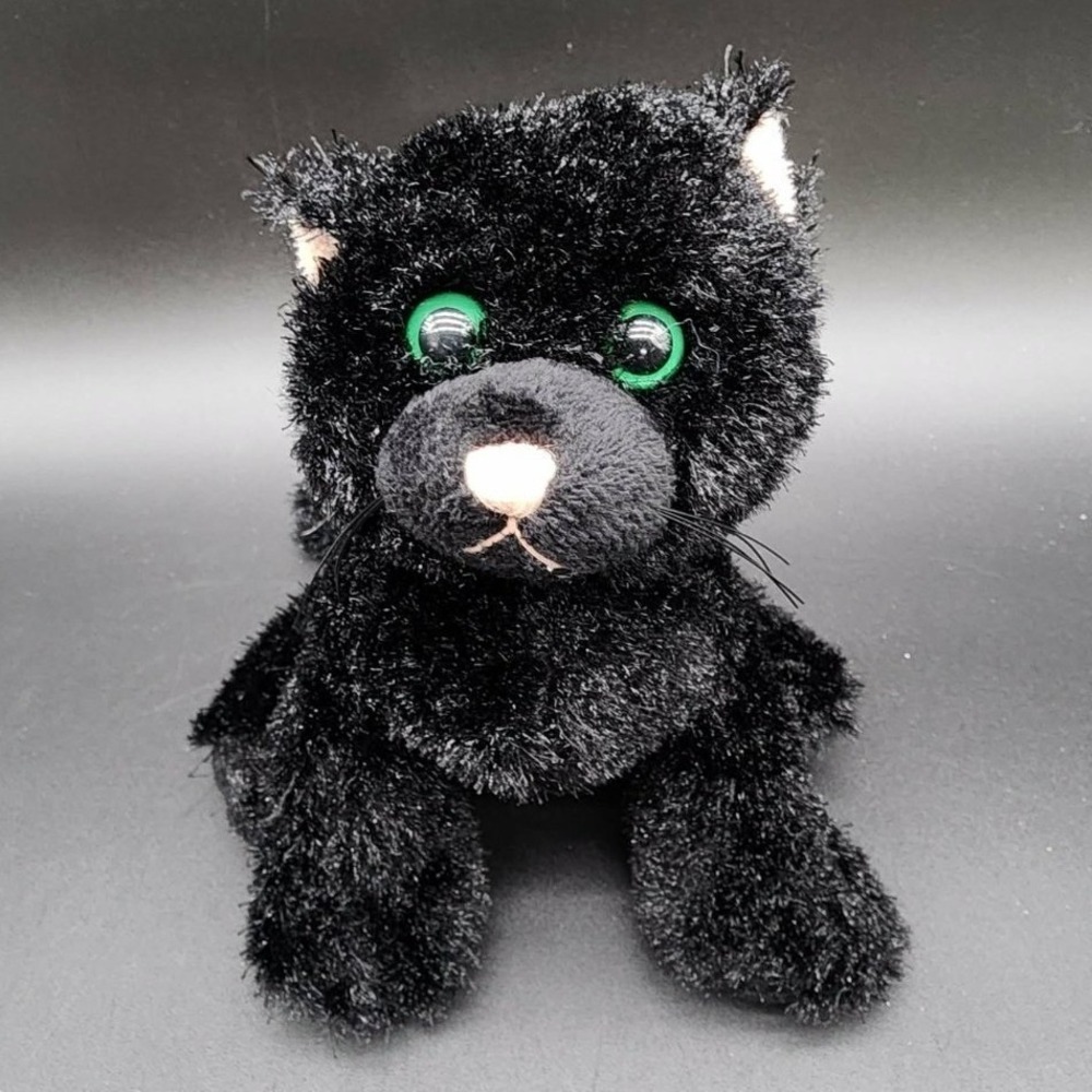 Ganz Black Plush Cat Unisex Small Webkinz HM135 Halloween Kitten Stuffed Animal